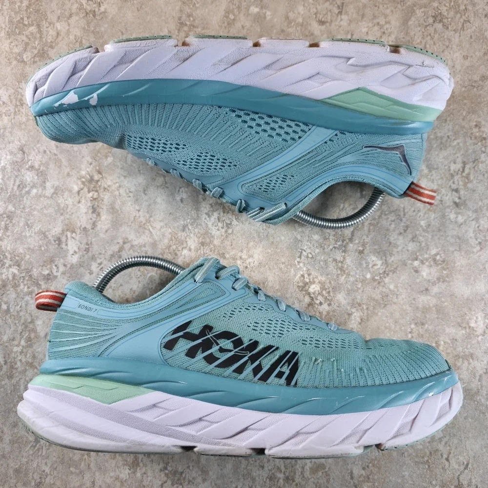Hoka One One Bondi 7 Women's Size 9.5 Eggshell Blue Shoes Blue‎ *No Insoles*